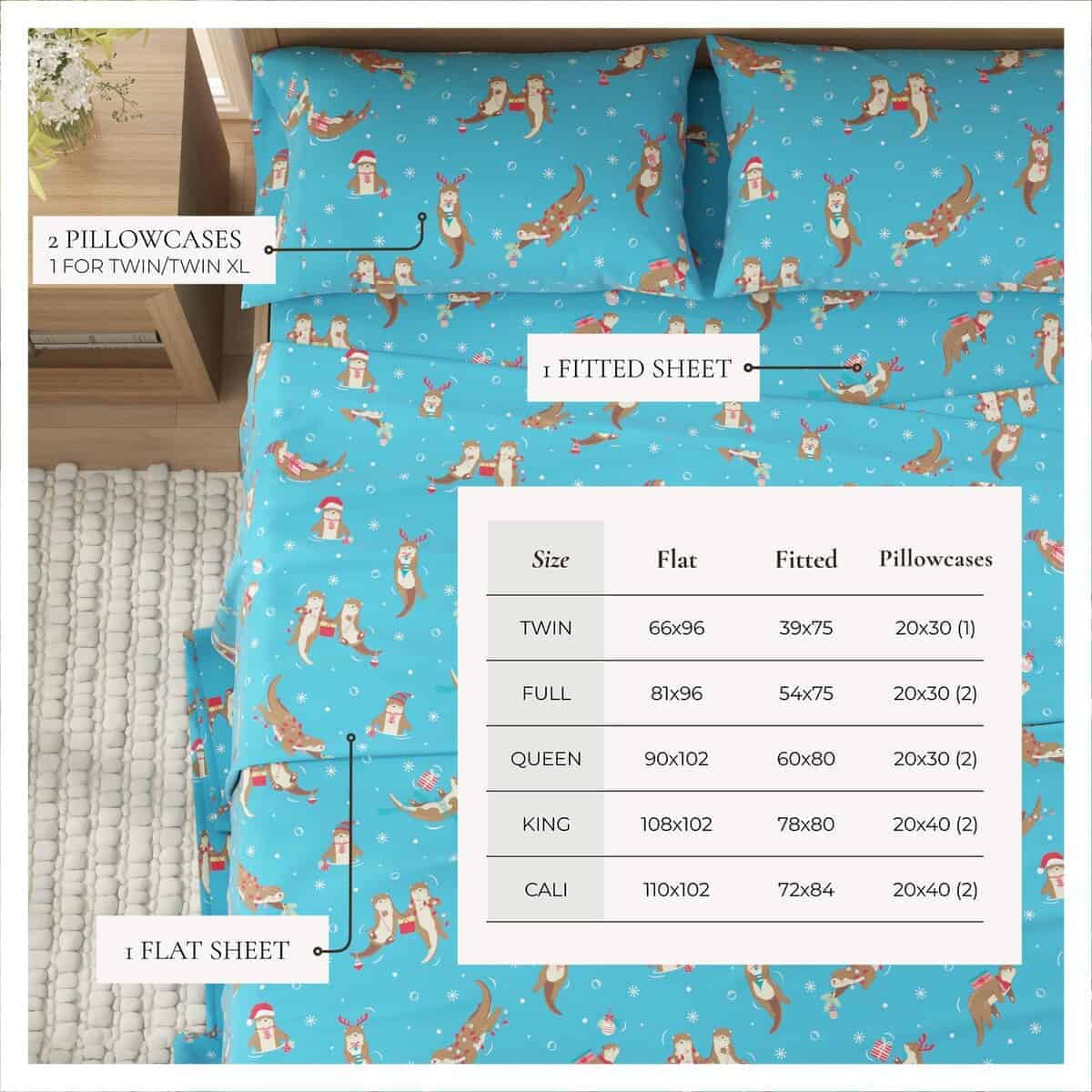 Juego de sábanas de franela Great Bay Home King -Nutrias en - Imagen 5