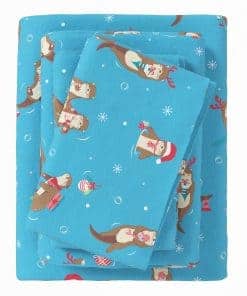 Juego de sábanas de franela Great Bay Home -Nutrias en la ni