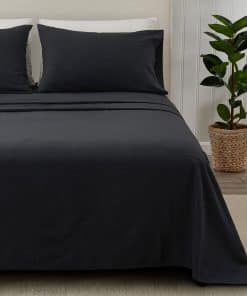 Juego de sábanas de franela Great Bay Home -Negro