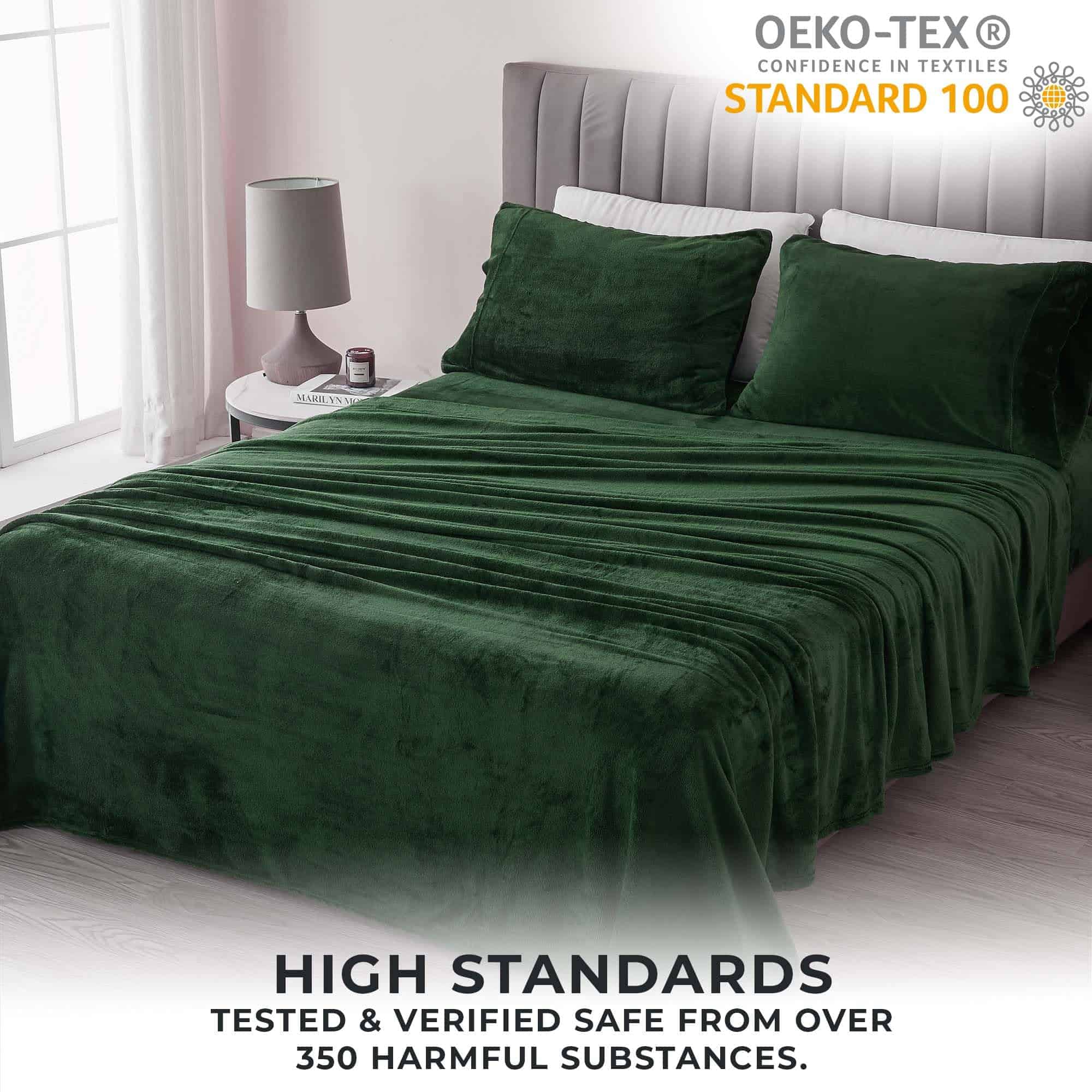Juego de sábanas de microfelpa extra suave de -Esmeralda - Imagen 6