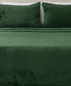 Juego de sábanas de microfelpa extra suave -Esmeralda
