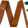 Correa de guitarra de piel vegana Fender marrón con pack de