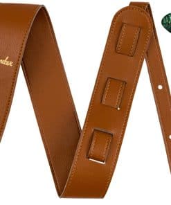 Correa de guitarra de piel vegana Fender marrón con pack de