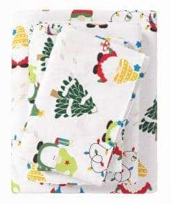 Juego de Sábanas Navideñas de Franela Great Bay -Duendes Nav