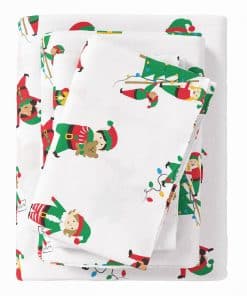 Juego de sábanas de franela Great Bay Home -Duendes de Navid