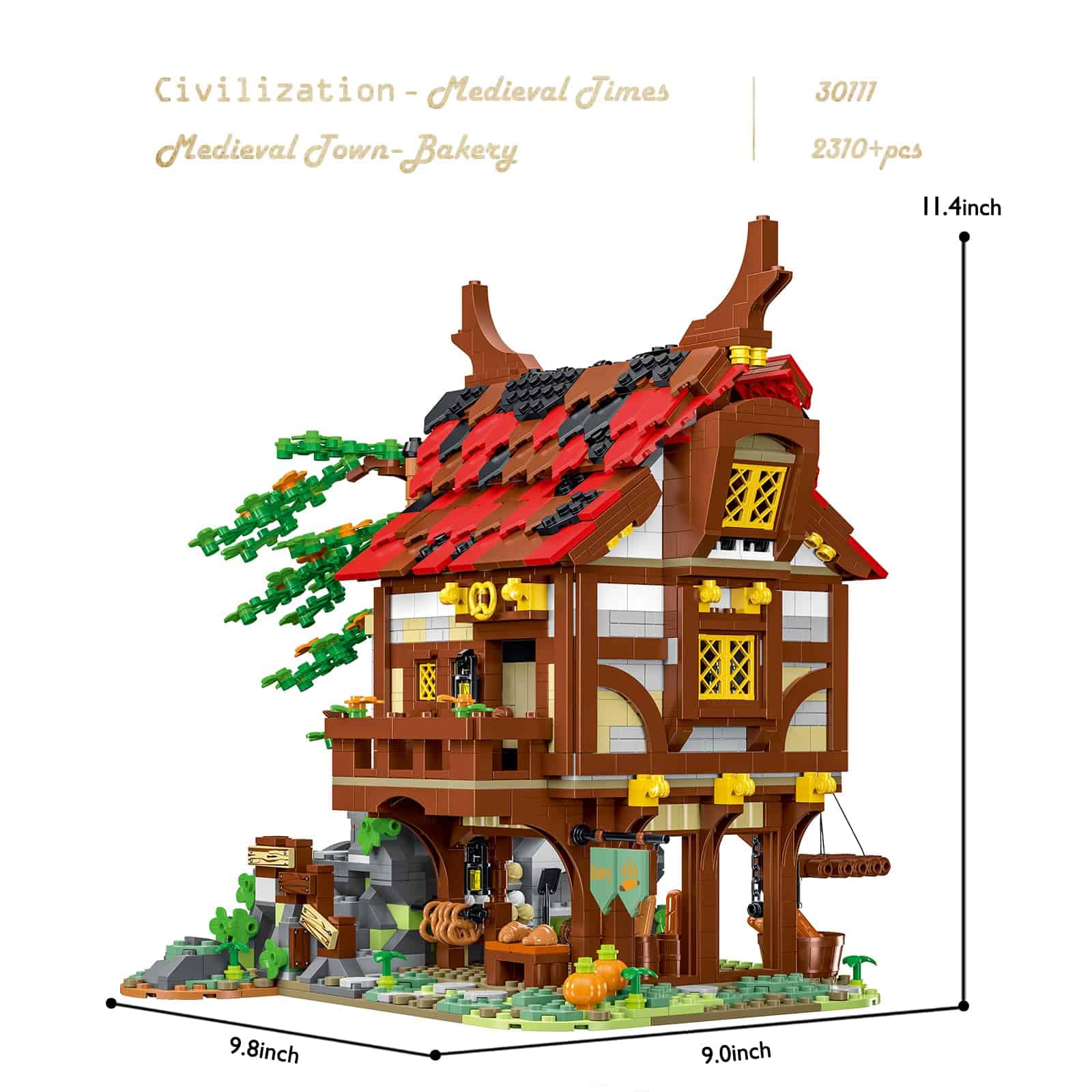 Set de construcción de panadería de la ciudad medieval - Imagen 7