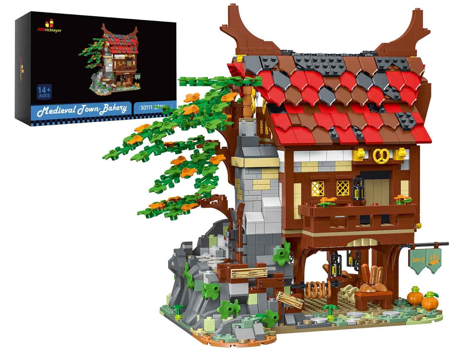 Set de construcción de panadería de la ciudad medieval