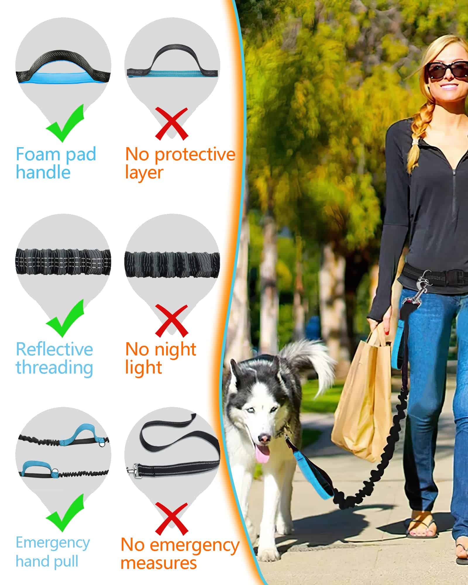 Correa de perro manos libres Correa para perro Correa para - Imagen 7