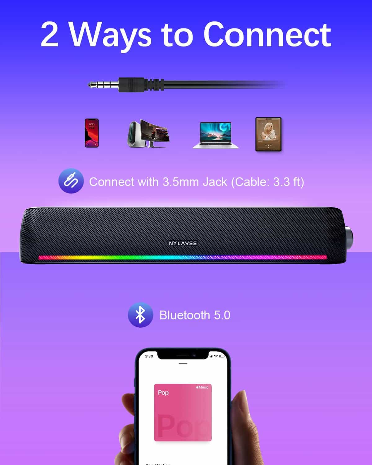 Altavoces de Computadora, Barra de Sonido de Calidad de - Imagen 5