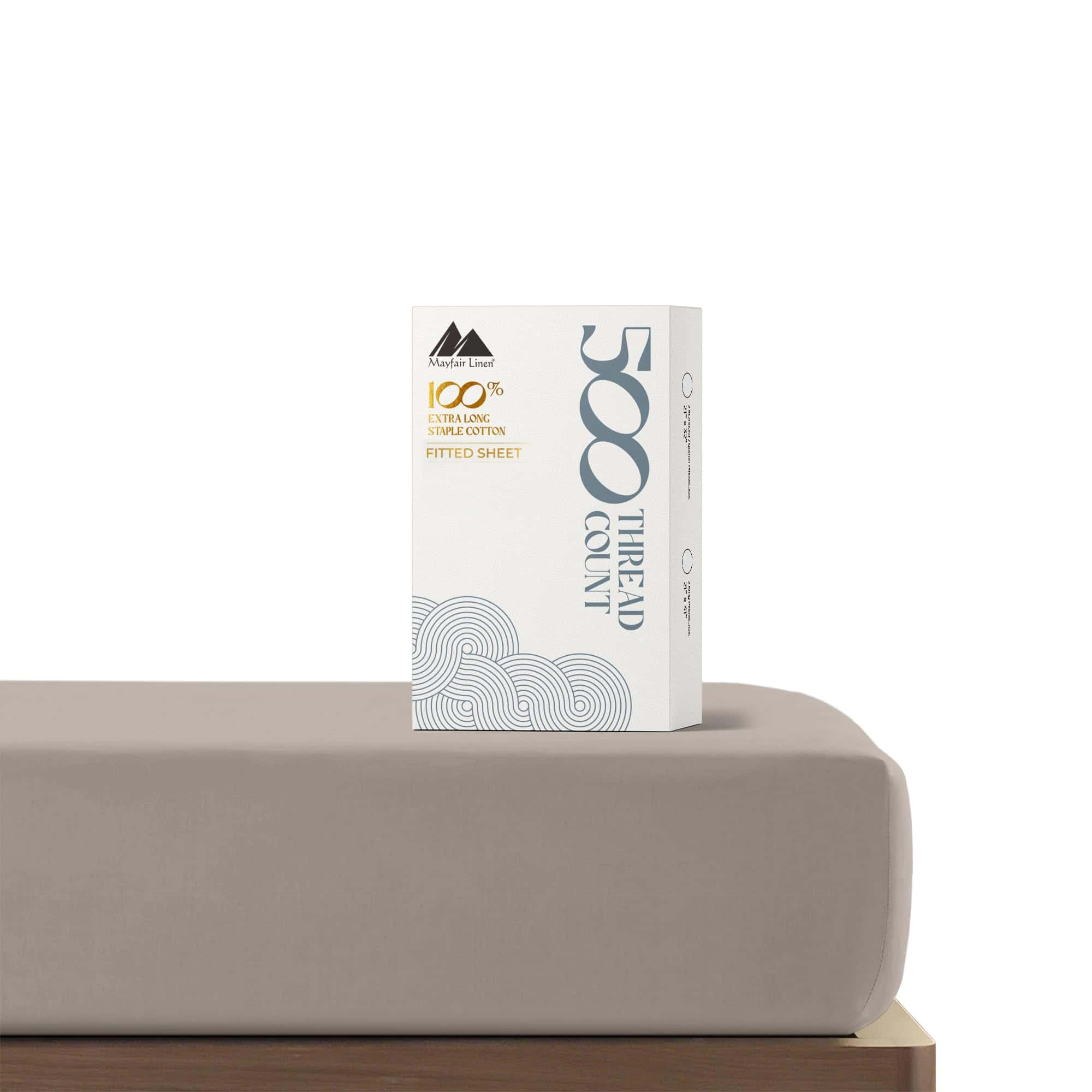 Sábana Ajustable Mayfair Linen 100% Algodón -Topo