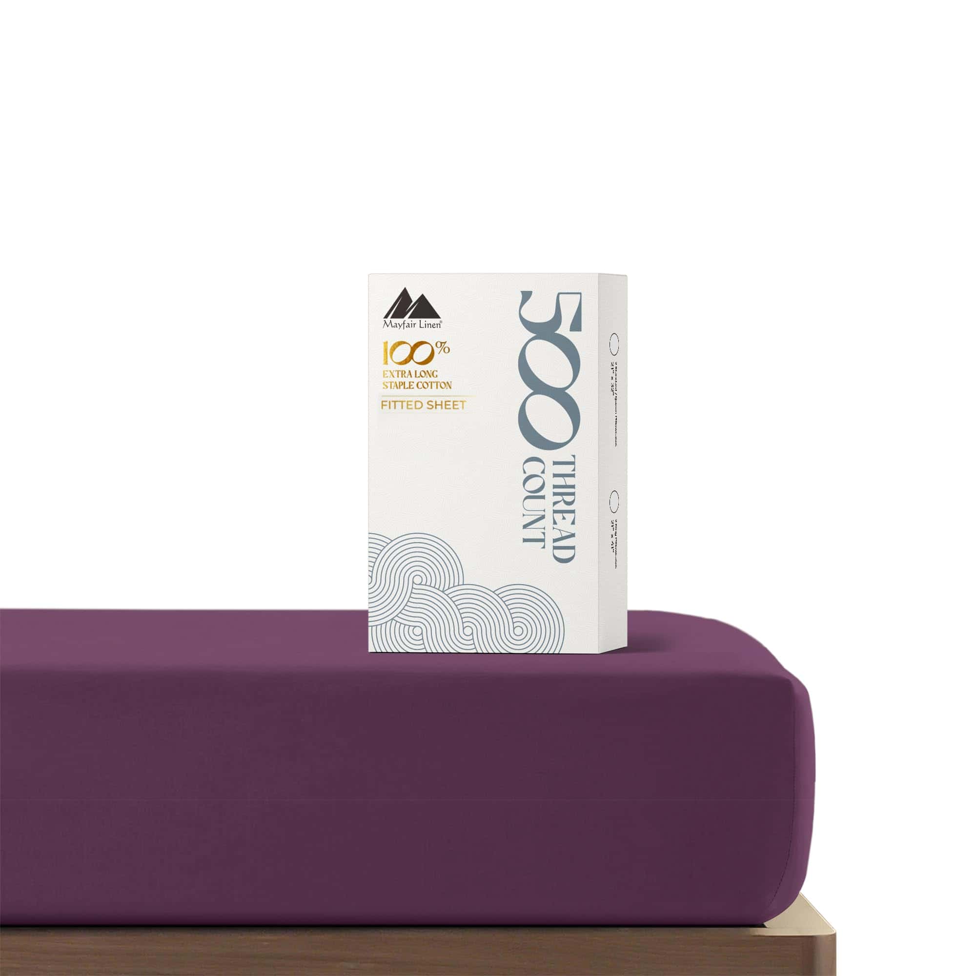 Sábana Ajustable Queen Mayfair Linen 100% -Ciruela