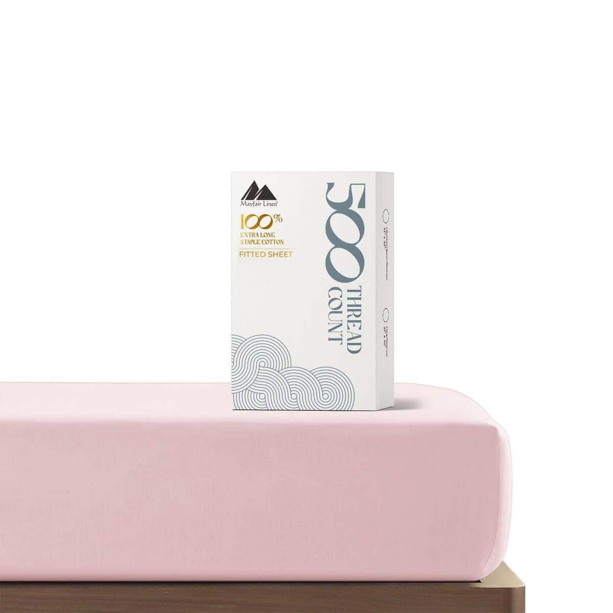 Sábana Ajustable Mayfair Linen 100% Algodón -Rosa