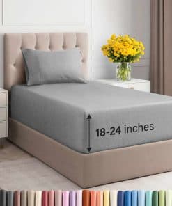 Juego de sábanas extra profundas para cama -Gris jaspeado