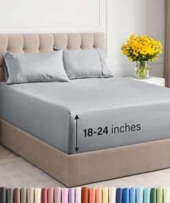 Juego de sábanas King Extra Profundas - 4 -Azul Acero