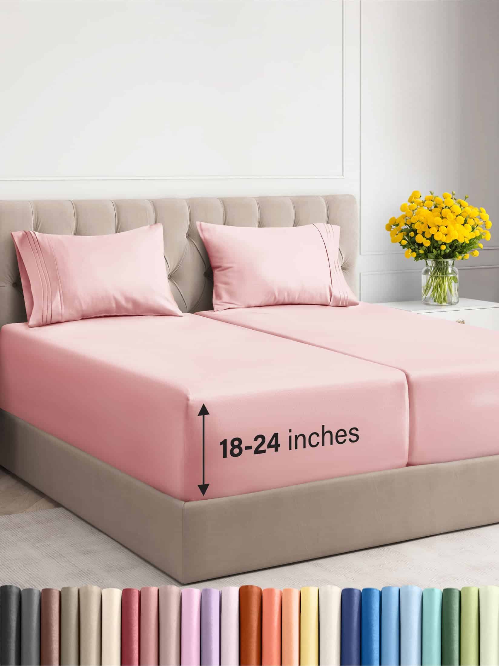 Juego de sábanas extra profundas divididas Split King -