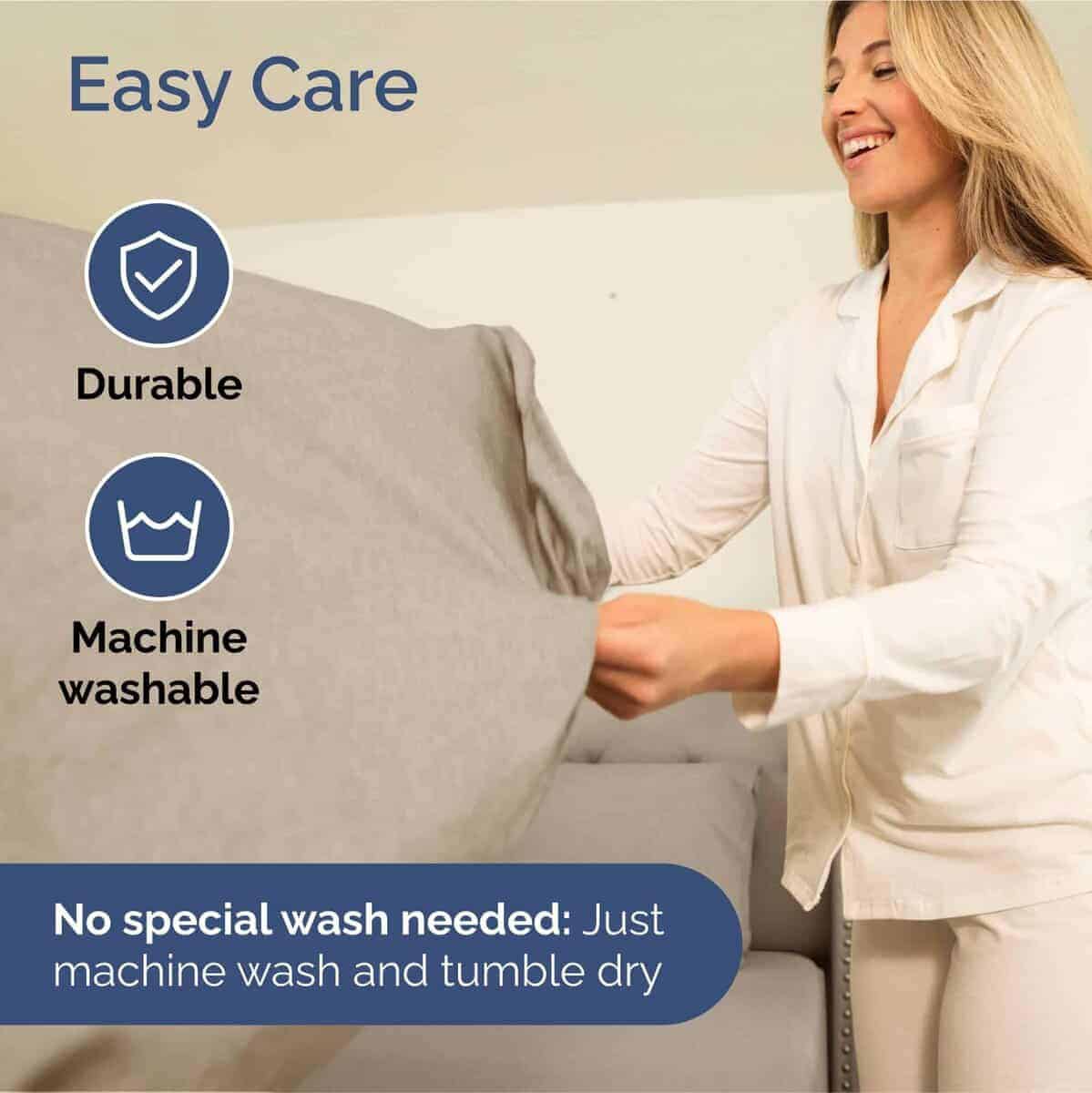 Juego de sábanas extra profundas para cama -Beige jaspeado - Imagen 8