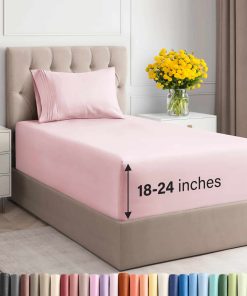 Juego de sábanas extra profundas para cama -Rosa Lavanda