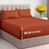 Juego de sábanas extra profundas para cama -Terracota