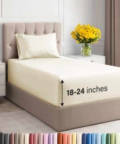 Juego de sábanas extra profundo para cama individual -