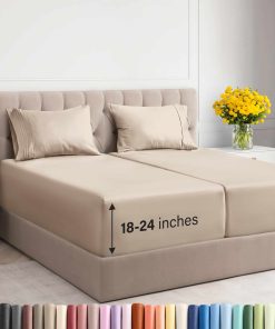 Juego de Sábanas Divididas Extra Deep Pocket -Trigo