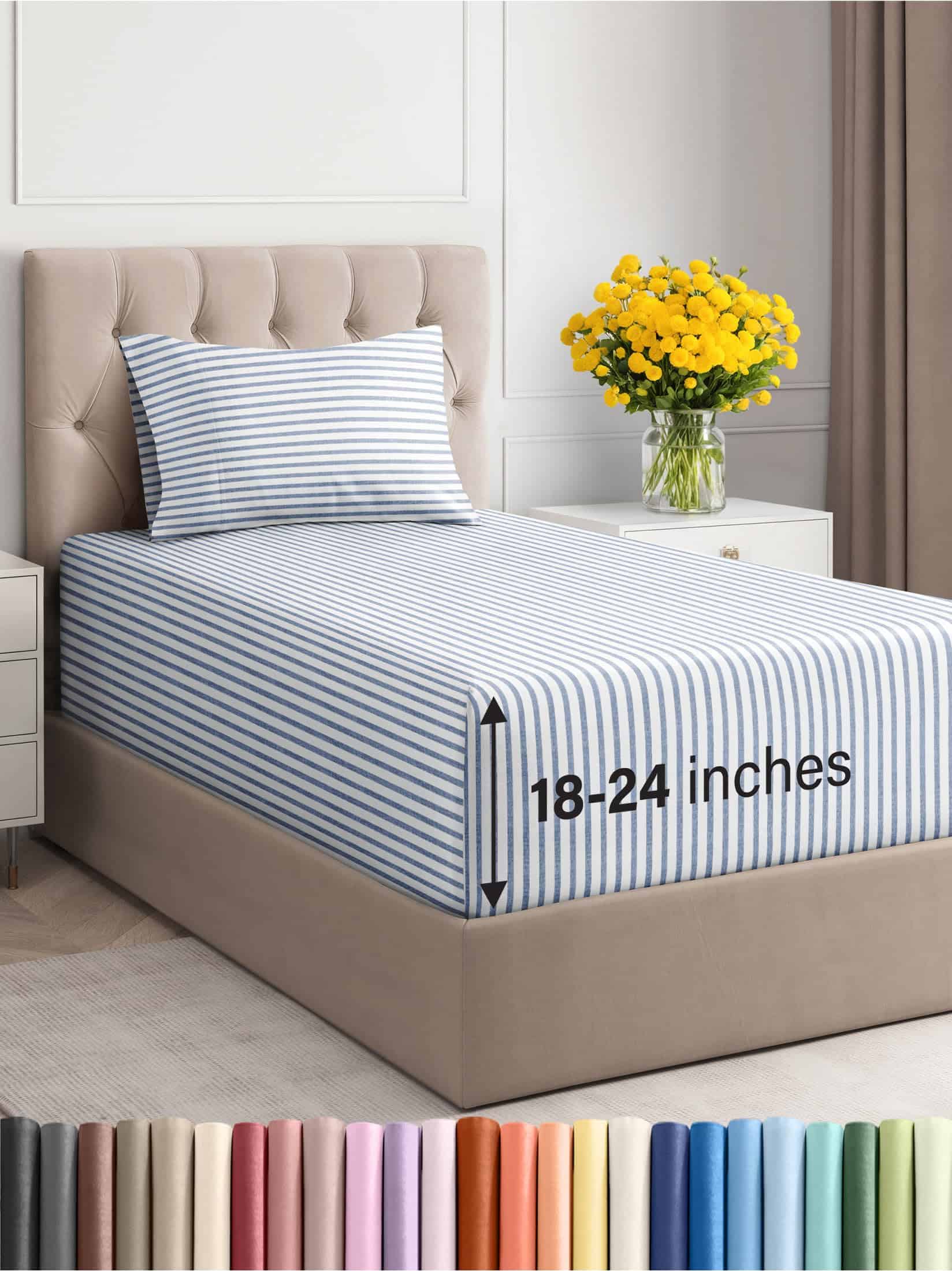 Juego de Sábanas Extrarresistentes de Bolsillo Profundo