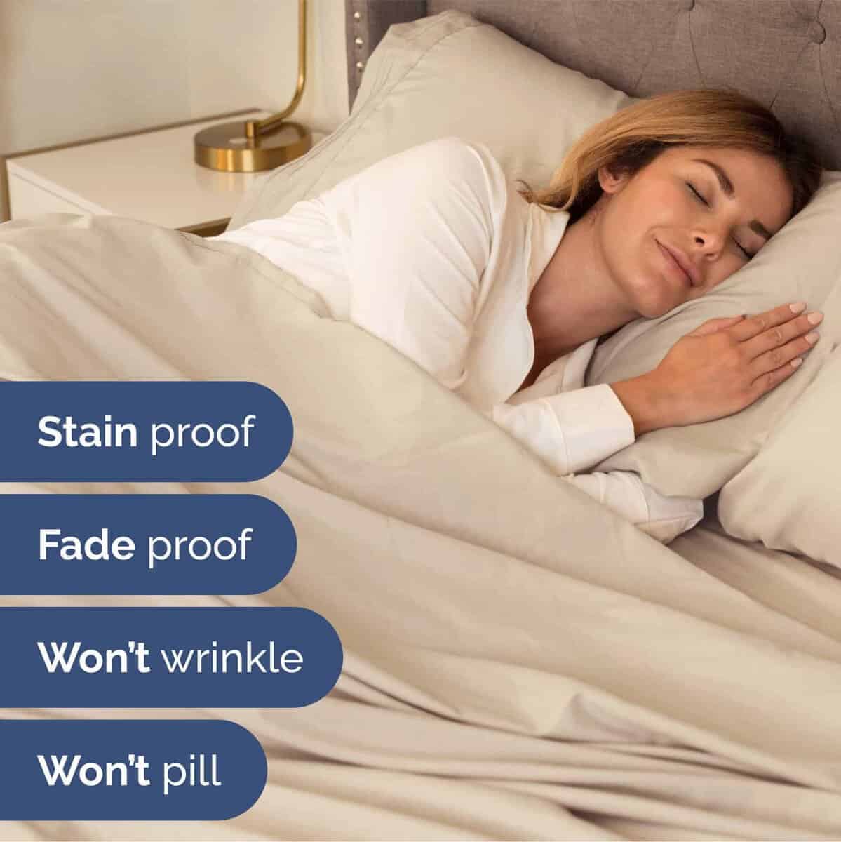 Juego de sábanas extra profundas para cama -Trigo - Imagen 5