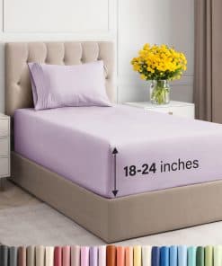 Juego de Sábanas Extra Profundas para Cama -Lila Claro
