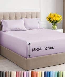 Juego de sábanas extra profundas King - -Lila claro