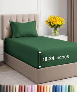 Juego de Sábanas Extra Profundas para Cama -Verde Esmeralda