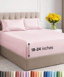 Juego de sábanas extra profundas para cama -Lavanda rosado