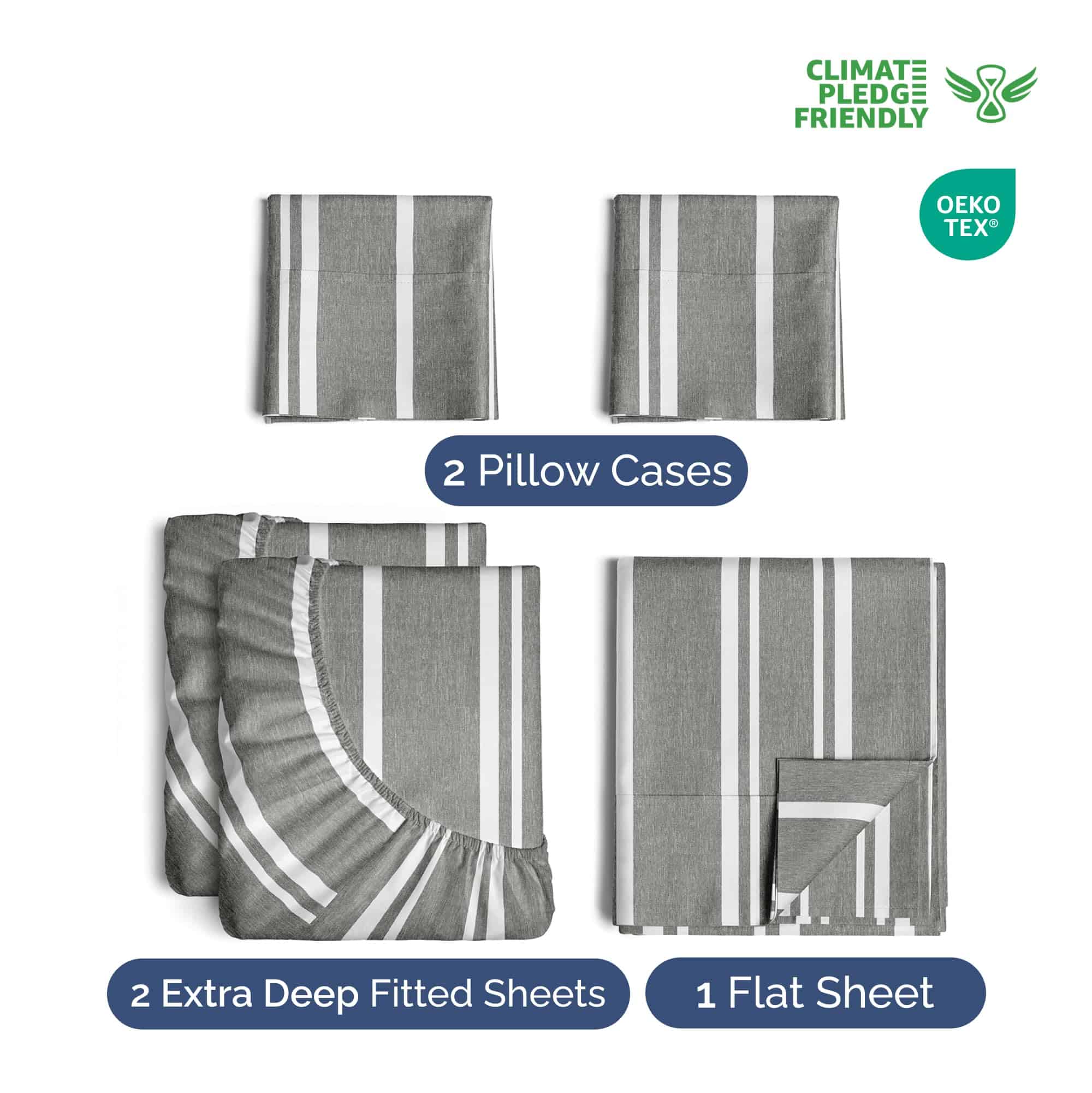 Conjunto de Sábanas Extra Deep Pocket Split King - 5 Piezas - Imagen 3