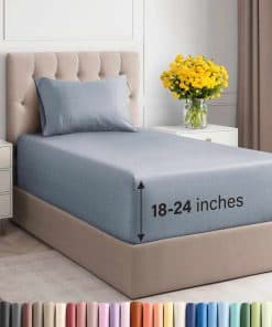 Juego de Sábanas Extra Profundas para Cama -Azul Jaspeado