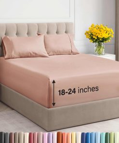 Juego de sábanas extra profundo para cama -Mauve