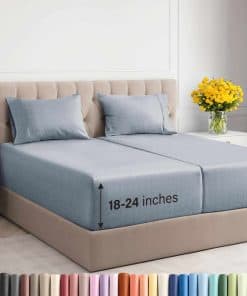 Juego de sábanas extra profundas para cama dividida King -