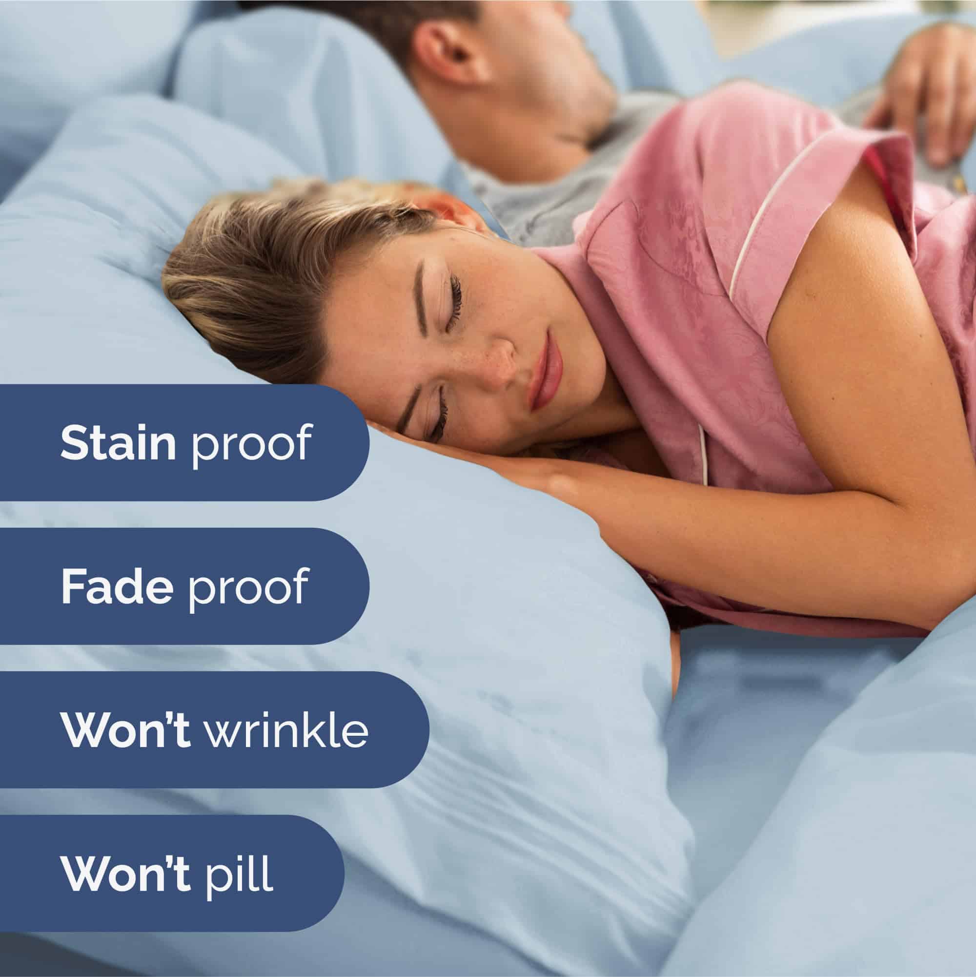 Juego de sábanas Extra Deep Pocket Split -Azul Cielo - Imagen 5