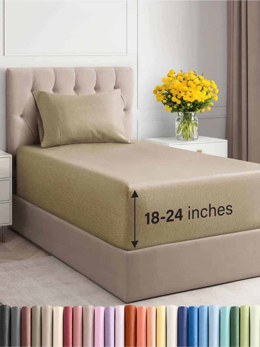 Juego de Sábanas Extra Profundas para Cama -Tan Jaspeado