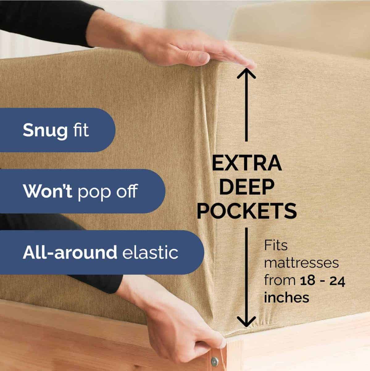 Juego de Sábanas Extra Profundas para Cama -Tan Jaspeado - Imagen 4