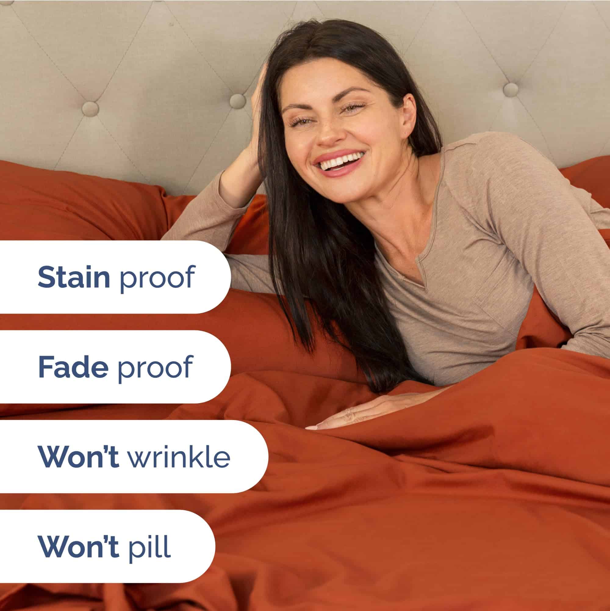 Juego de sábanas King de bolsillo extra -Terracota - Imagen 5