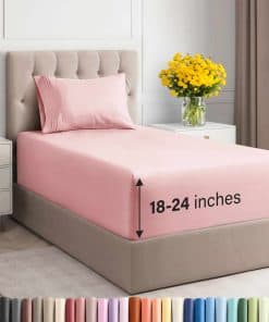 Juego de sábanas extra profundo para cama -Rosa Bebé