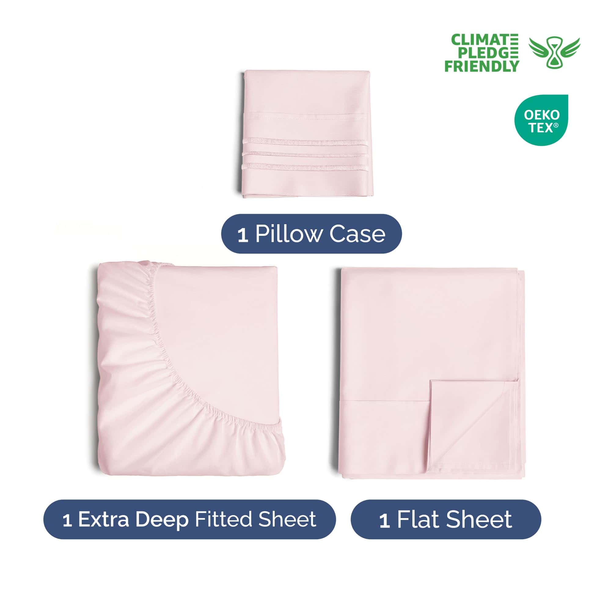 Juego de Sábanas Extra Profundas para Cama -Lila Rosa - Imagen 3