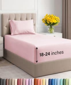 Juego de Sábanas Extra Profundas para Cama -Lila Rosa