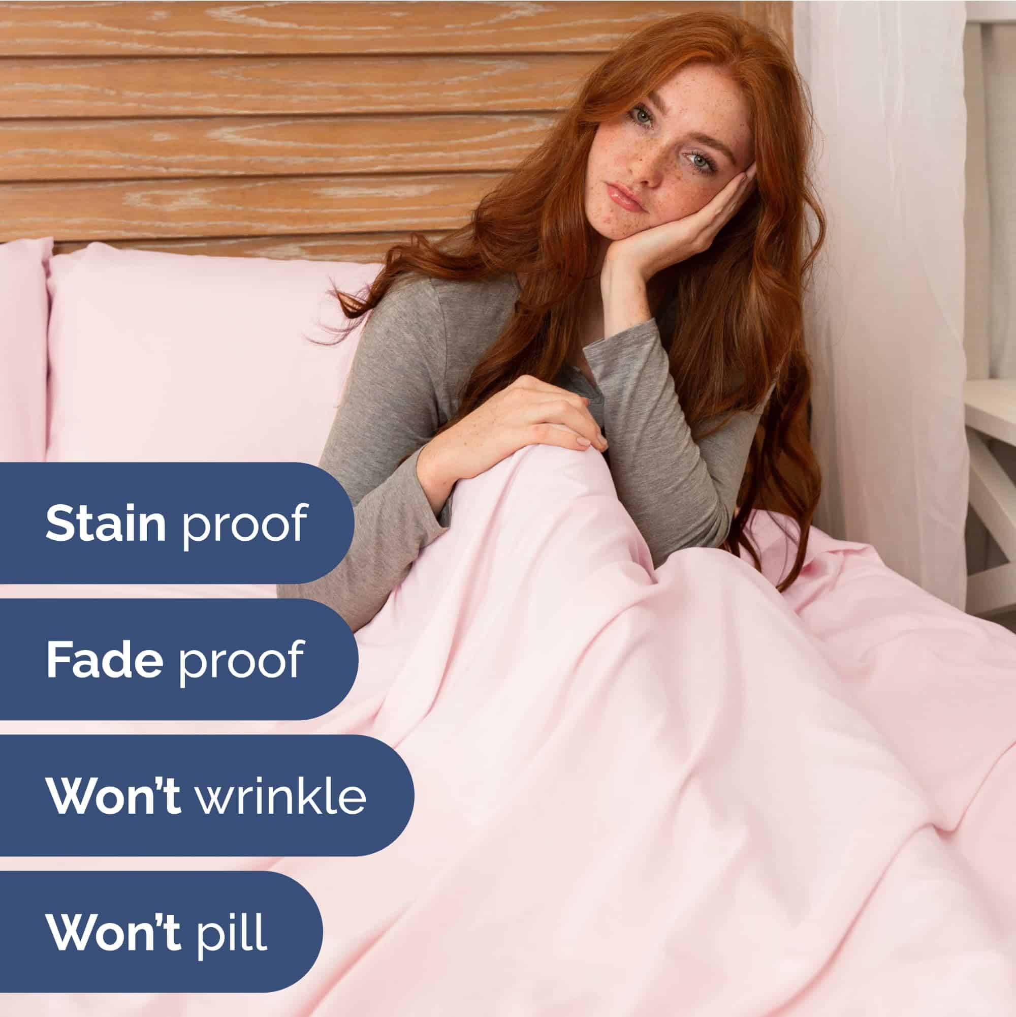 Juego de Sábanas Extra Profundas para Cama -Lila Rosa - Imagen 5