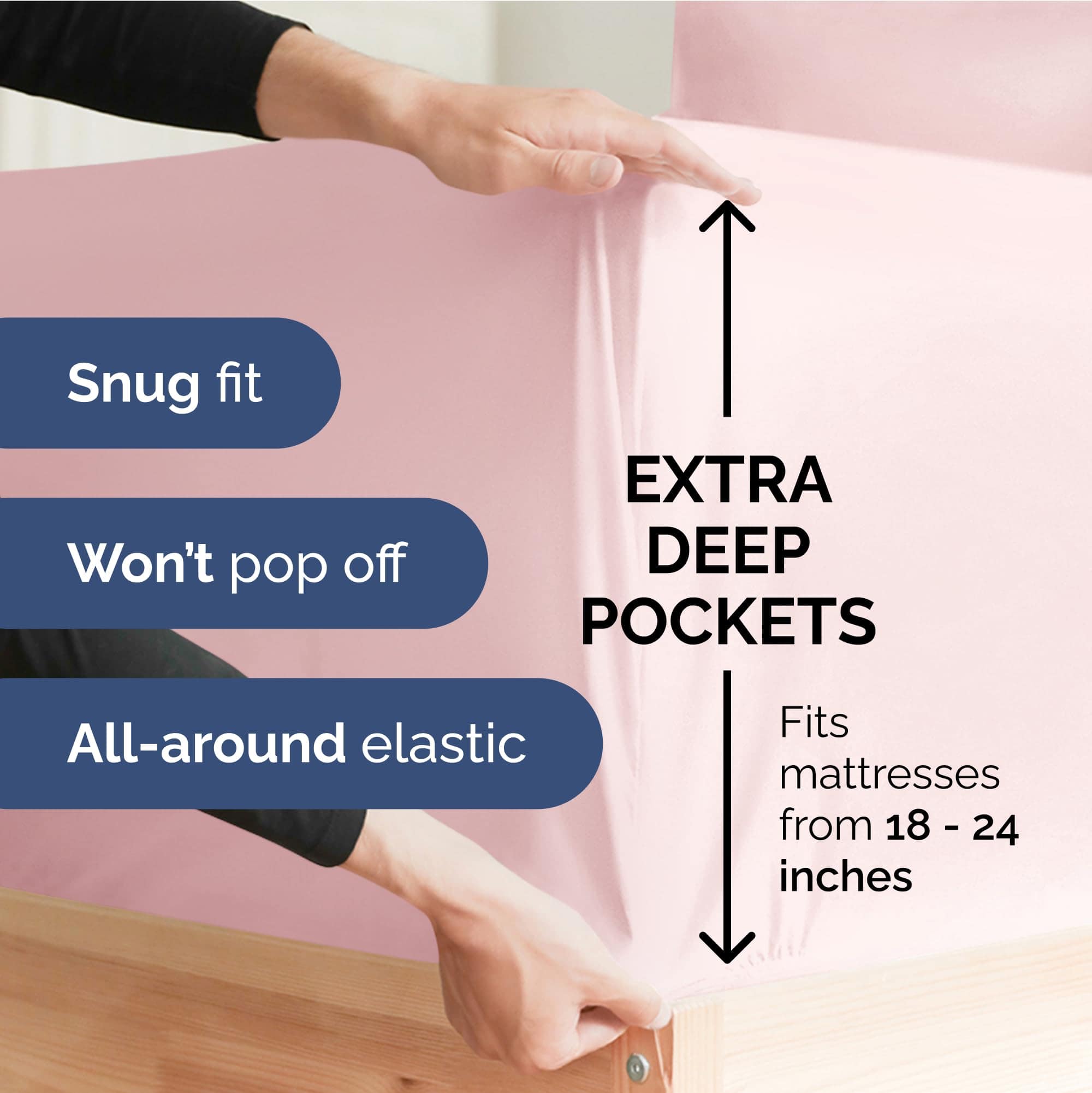 Juego de Sábanas Extra Profundas para Cama -Lila Rosa - Imagen 4