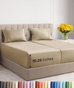 Juego de sábanas Split King Extra Deep Pocket - 5 Piezas