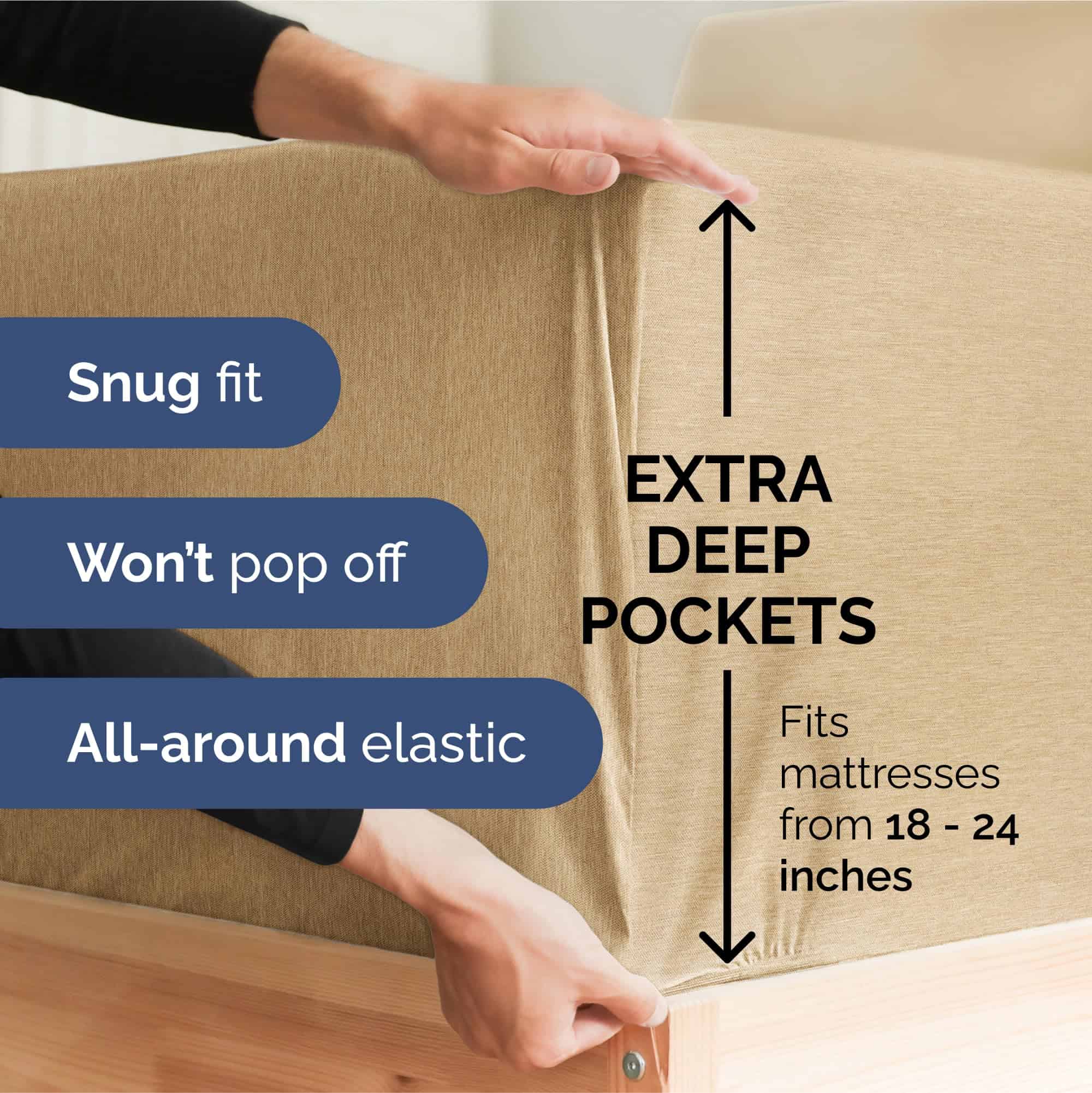 Juego de sábanas Split King Extra Deep Pocket - 5 Piezas - Imagen 4