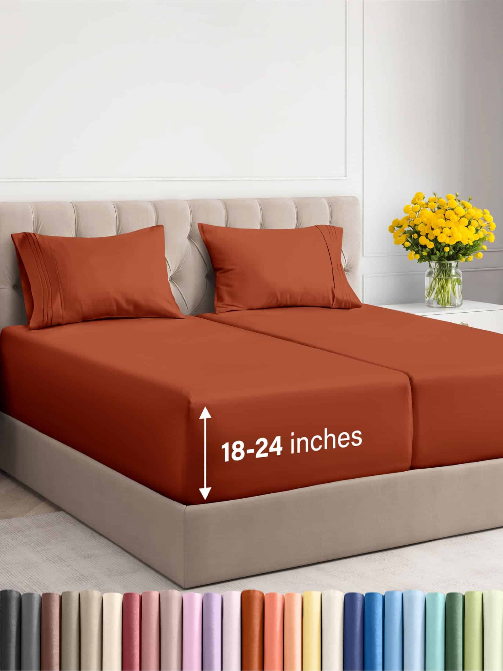 Juego de sábanas extraprotección para cama Split King -