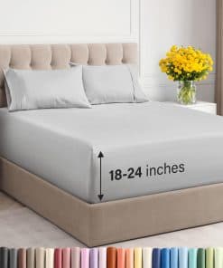 Juego de sábanas extra profundas para cama -Gris Francés