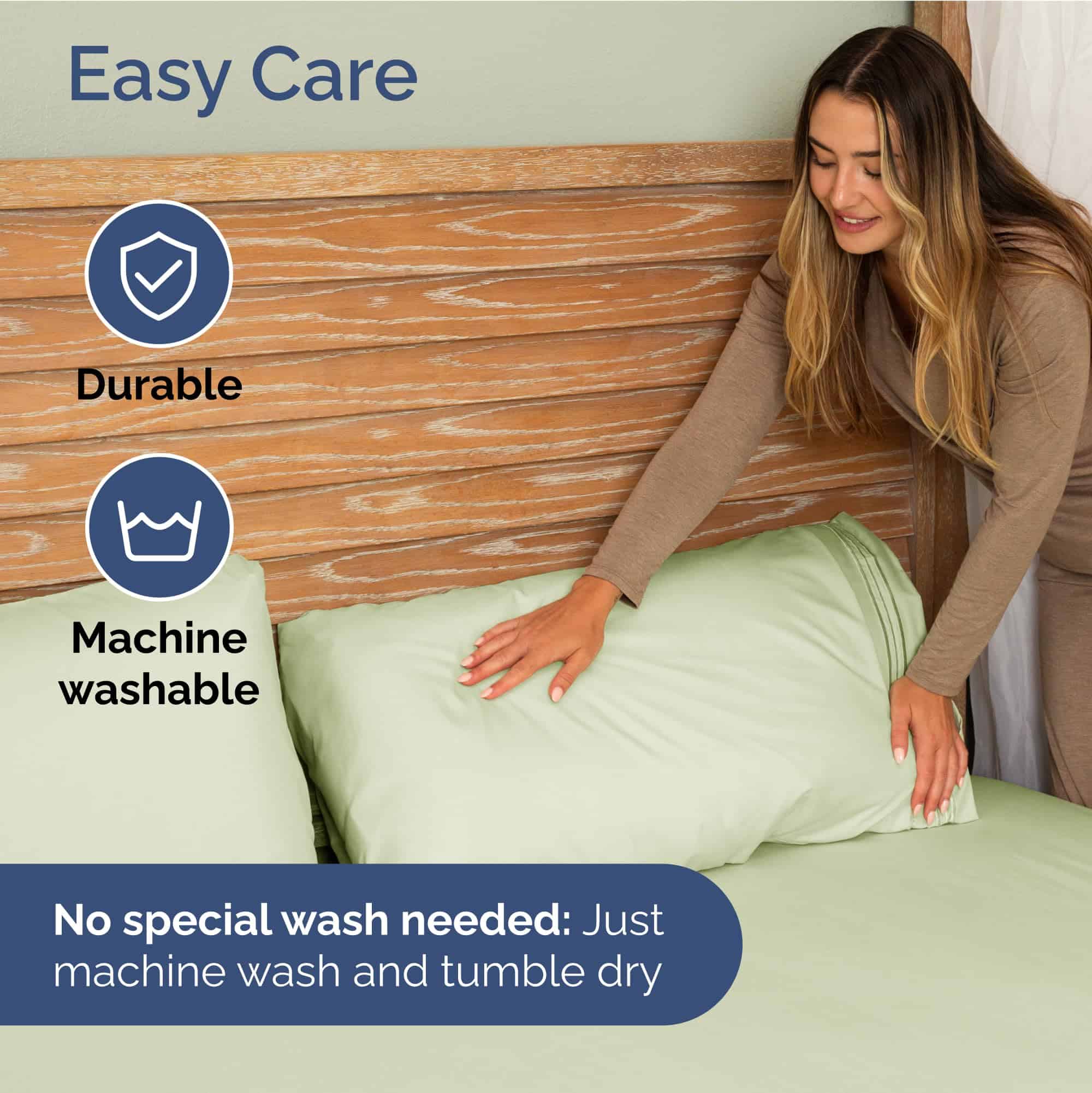 Juego de Sábanas King Extra Profundas - 4 Piezas -Verde Salv - Imagen 8