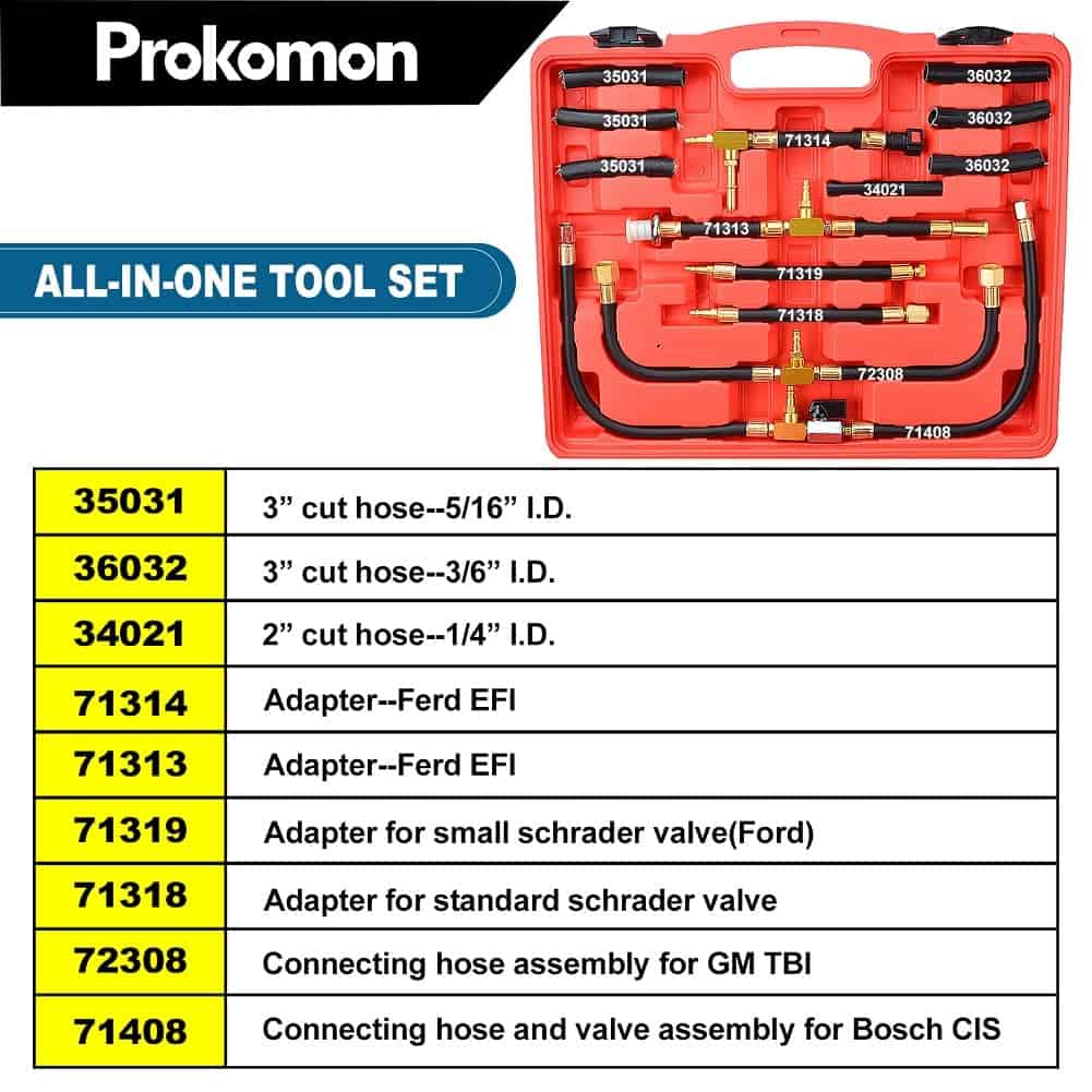Medidor de presión de combustible Prokomon, Kit profesional - Imagen 3