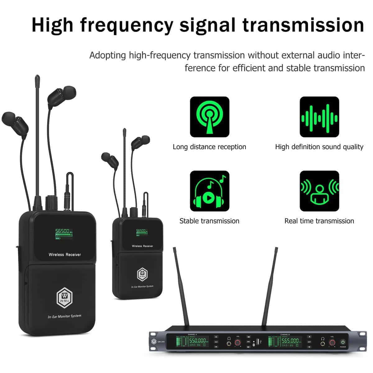 Sistema de monitorización inalámbrica W IN-MIX EM200 UHF 2 - Imagen 3